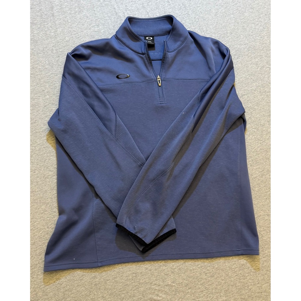 Oakley Mens Quarter Zip Pullover Blue Gray Regular Fit XL CA35460 RN96548